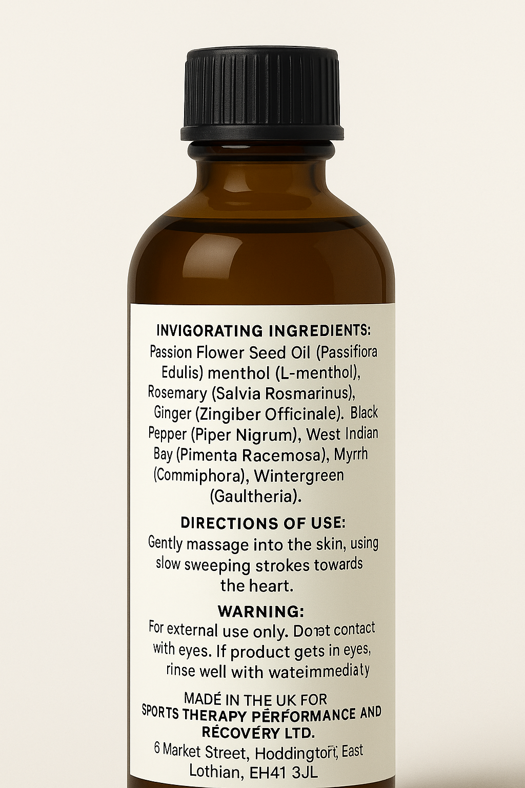 100ml Sports Therapy Performance Organic Invigorating Sports Massage Oil