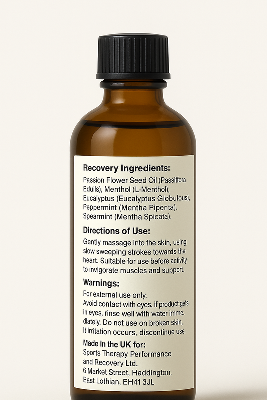 100ml Sports Therapy Recovery Cooling Organic Sports Massage Oil